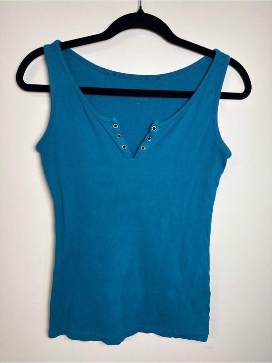 Reitmans Tops - Reitmans Bright Teal Ribbed Short Sleeve Henley